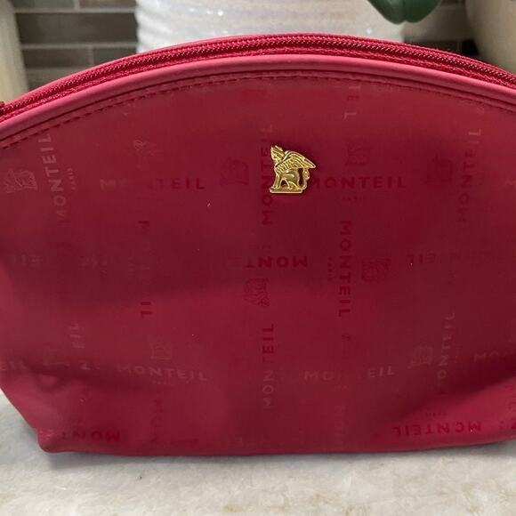 Monteil Paris cosmetic zippered pouch red - Picture 1 of 12